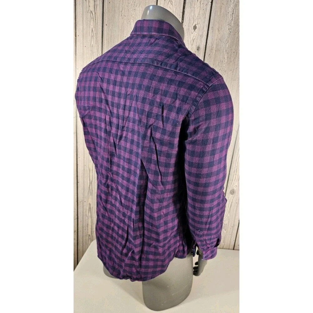 Johnston & Murphy Shirt Mens XL Purple Blue Performance Flip Cuff